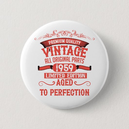 Gepersonaliseerd  65ste verjaardagsfeest ronde button 5,7 cm (Voorkant)