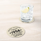 Gepersonaliseerd 65ste verjaardagsfeest ronde kartonnen onderzetter (Insitu)