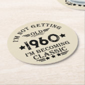 Gepersonaliseerd 65ste verjaardagsfeest ronde kartonnen onderzetter (Gebogen)