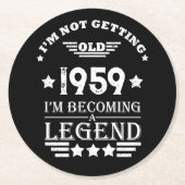 Gepersonaliseerd 65ste verjaardagsfeest ronde kartonnen onderzetter (Voorkant)