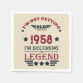 Gepersonaliseerd 65ste verjaardagsfeest servet (Voorkant)