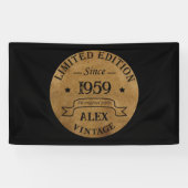 Gepersonaliseerd 65ste verjaardagsfeest spandoek (Horizontaal)