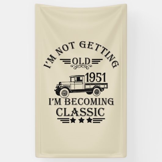 Gepersonaliseerd 65ste verjaardagsfeest spandoek (Verticaal)