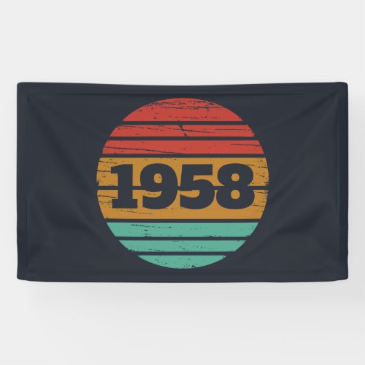 Gepersonaliseerd 65ste verjaardagsfeest spandoek (Horizontaal)