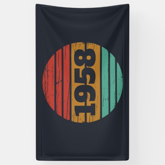 Gepersonaliseerd 65ste verjaardagsfeest spandoek (Verticaal)