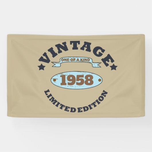 Gepersonaliseerd 65ste verjaardagsfeest spandoek (Horizontaal)