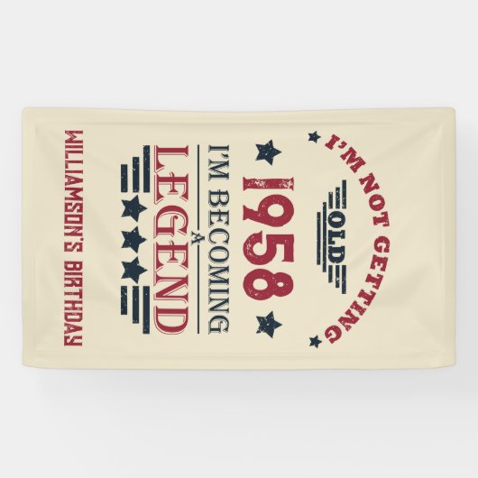 Gepersonaliseerd  65ste verjaardagsfeest spandoek (Horizontaal)