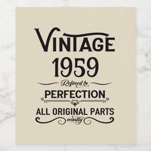 Gepersonaliseerd 65ste verjaardagsfeest wijn etiket (Enkel label)