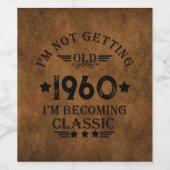 Gepersonaliseerd  65ste verjaardagsfeest wijn etiket (Enkel label)