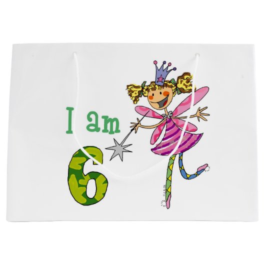 Gepersonaliseerd 6-jarige verjaardag prinses feest large cadeautasje (Voorkant)