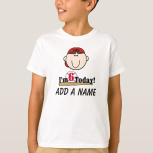 Gepersonaliseerd 6e Baseball Birthday-shirt T-shirt