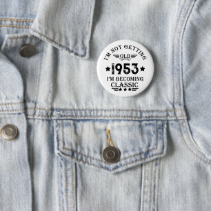Gepersonaliseerd 70-jarig 70-jarig verjaardagsfee ronde button 5,7 cm