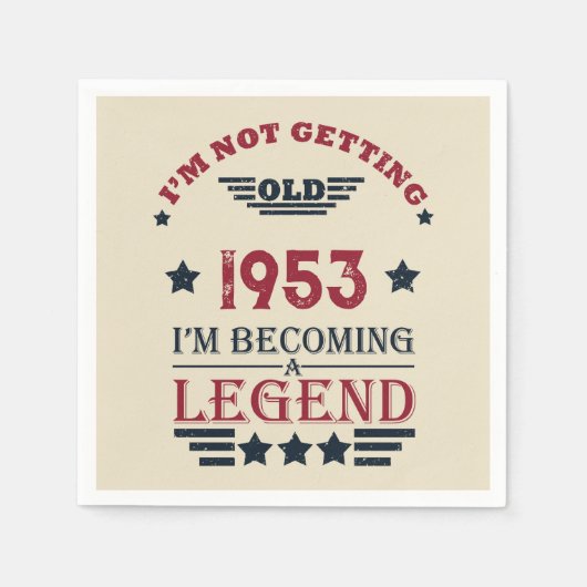 Gepersonaliseerd 70ste verjaardagsfeest servet (Voorkant)