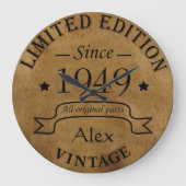 Gepersonaliseerd 75e verjaardagsfeest grote klok (Voorkant)