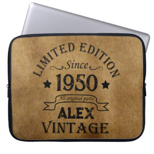 Gepersonaliseerd 75e verjaardagsfeest laptop sleeve