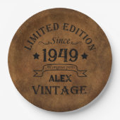 Gepersonaliseerd 75e verjaardagsfeest papieren bordje (Voorkant)