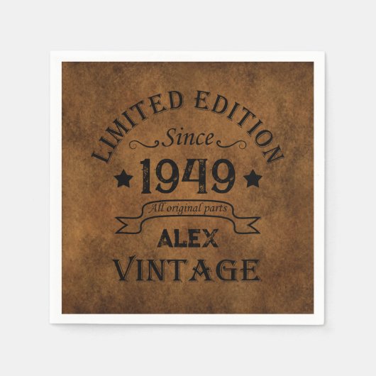 Gepersonaliseerd  75e verjaardagsfeest servet (Voorkant)