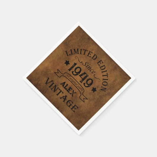 Gepersonaliseerd  75e verjaardagsfeest servet (Hoek)