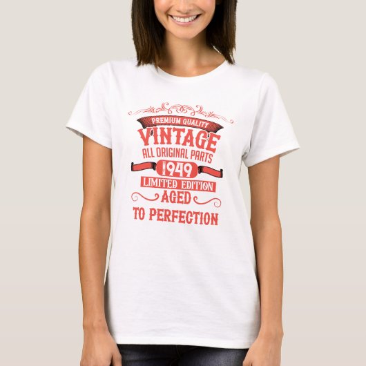 Gepersonaliseerd  75e verjaardagsfeest t-shirt (Voorkant)