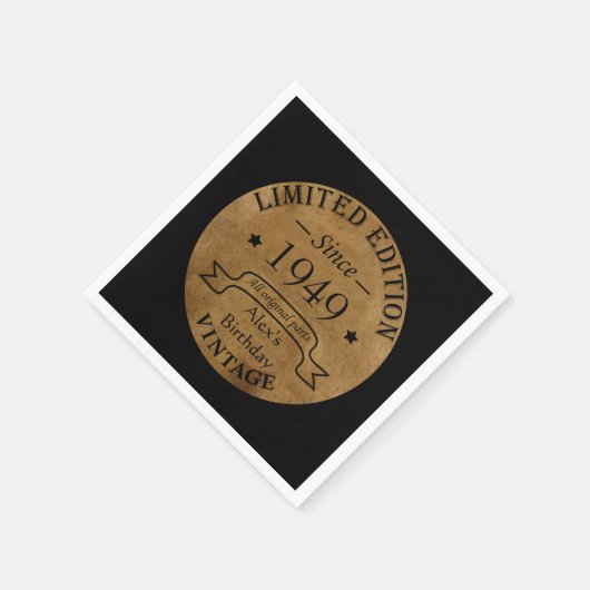 Gepersonaliseerd 75ste verjaardagsfeest servet (Hoek)