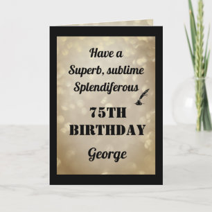 Gepersonaliseerd 75th Birthday Gevouwen Wenskaart Kaart