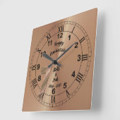 Gepersonaliseerd 7e Copper Jubileum Cadeauidee Vierkante Klok (Hoek)