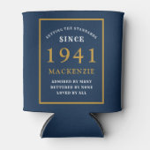 Gepersonaliseerd 80e verjaardag 1941 Elegant Blue Blikjeskoeler (Voorkant)