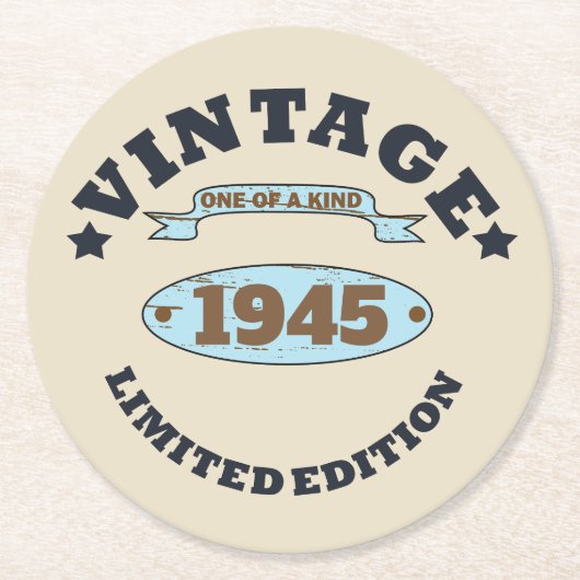 Gepersonaliseerd 85ste verjaardagsfeest ronde kartonnen onderzetter (Voorkant)