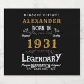 Gepersonaliseerd 90e verjaardag Geboren in 1931 z Bier Etiket (Enkel label)