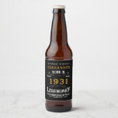 Gepersonaliseerd 90e verjaardag Geboren in 1931 z Bier Etiket (Voorkant)