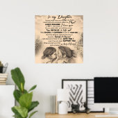 Gepersonaliseerd aan mijn dochter, liefde van mam  poster (Thuiskantoor)