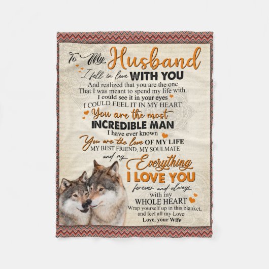 Gepersonaliseerd aan mijn man van het Poster van d Fleece Deken (Voorkant)