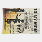 Gepersonaliseerd aan mijn moeder van zoon | Birthd Theedoek (Horizontaal)