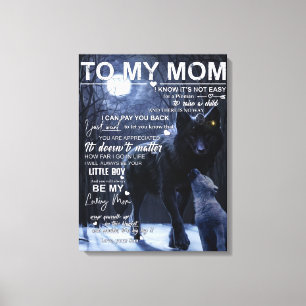 Gepersonaliseerd aan mijn moeder van zoon, canvas afdruk