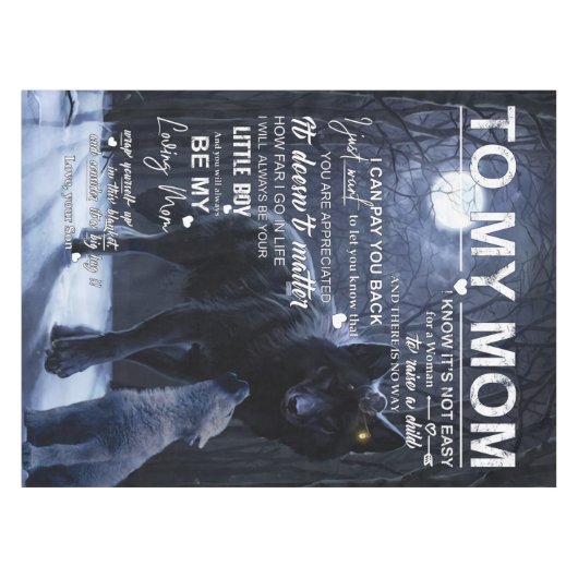 Gepersonaliseerd aan mijn moeder van zoon, tafelkleed (Voorkant (Horizontaal))