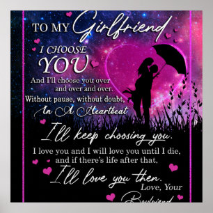 Gepersonaliseerd aan mijn prachtige Vriendin van B Poster