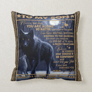 Gepersonaliseerd aan mijn zoon, brief van mam kussen