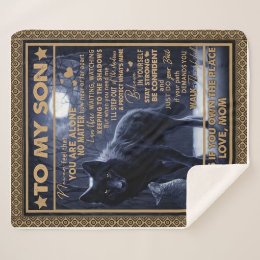 Gepersonaliseerd aan mijn zoon, Son Birthday Gift Sherpa Deken (Voorkant (horizontaal))