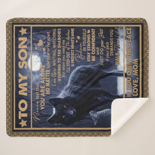 Gepersonaliseerd aan mijn zoon verjaardagscadeau, sherpa deken (Voorkant (horizontaal))