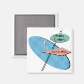 Gepersonaliseerd, Aangepaste Retro 50s Diner Magne Magneet (Voorkant / Achterkant)