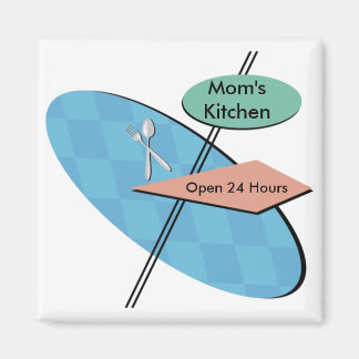 Gepersonaliseerd, Aangepaste Retro 50s Diner Magne Magneet