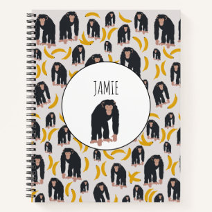 Gepersonaliseerd aapspatroon (Chimpansee & Banana  Notitieboek