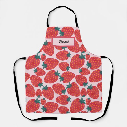 Gepersonaliseerd aardbeienveld schort (Voorkant)