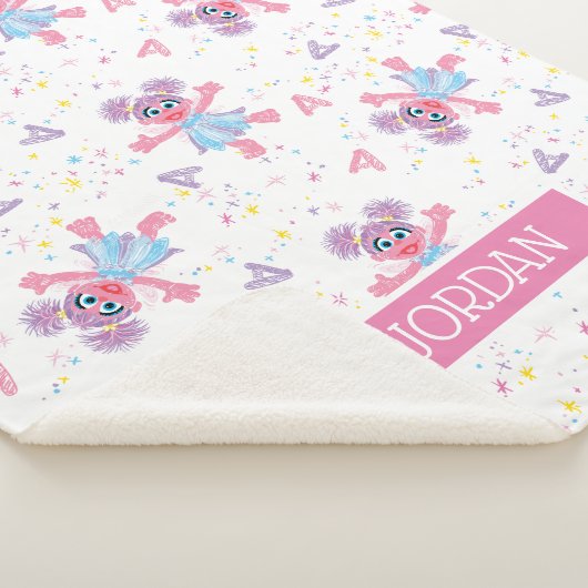 Gepersonaliseerd Abby Cadabby Sparkle Pattern Sherpa Deken (3/4)