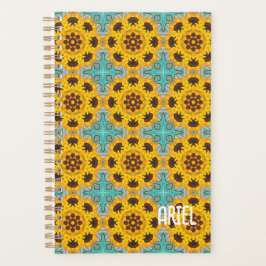 Gepersonaliseerd Abstract Floral Yellow Pattern Planner