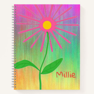 Gepersonaliseerd Abstract Flower Spiral Notitieboe Notitieboek