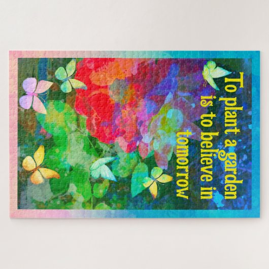 Gepersonaliseerd Abstract Roos Tuin Legpuzzel (Horizontaal)