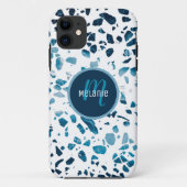 Gepersonaliseerd Abstract "Terrazzo Mosaic Blue Pa Case-Mate iPhone Case (Achterkant)