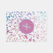 Gepersonaliseerd Abstract Terrazzo Pink & Blue Pat Fleece Deken (Voorkant (Horizontaal))