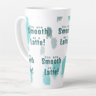 Gepersonaliseerd Abstracte Kleur Splash Blauw, Gri Latte Mok